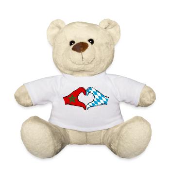 Maroc Bavaroise Drapeau Mains Coeur Forme - Nounours - blanc - Devant