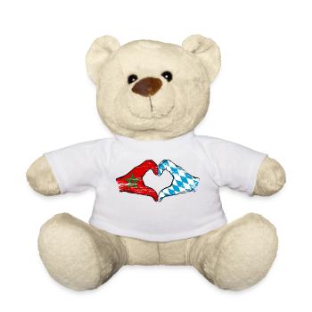 Marokko Bayern Flagge Hände Herzform used - Teddy - Weiß - Vorne