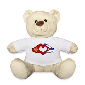 Montenegro Kuba Flagge Hände Herzform - Teddy - Weiß - Vorne