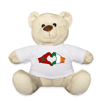 Marokko Irland Flagge Hände Herzform - Teddy - Weiß - Vorne