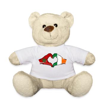 Maroc Irlande Drapeau Mains Coeur Forme Utilisé - Nounours - blanc - Devant