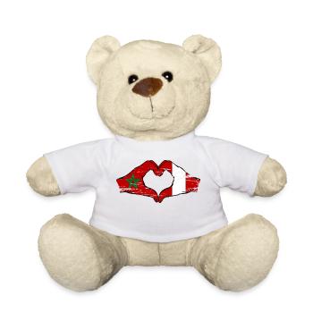 Marokko Peru Flagge Hände Herzform used - Teddy - Weiß - Vorne