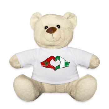 Drapeau du Maroc Nigeria mains forme de coeur utilisé - Nounours - blanc - Devant