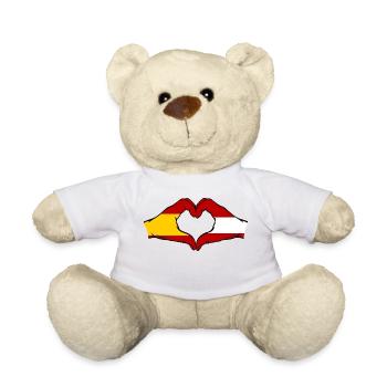 Spain Austria Flag Hands Heart Shape - Teddy Bear - white - Front