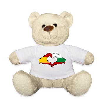 Spain Bulgaria Flag Hands Heart Shape - Teddy Bear - white - Front