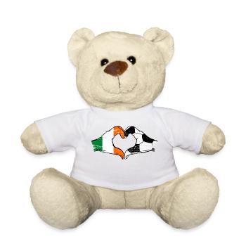 Irlande Football Drapeau Mains Coeur Forme Utilisé - Nounours - blanc - Devant