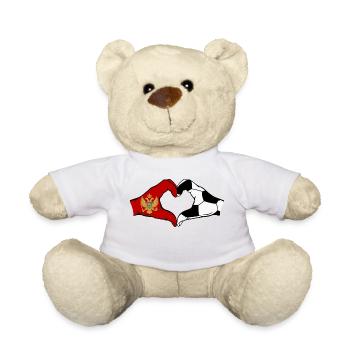 Monténégro Football Drapeau Mains Coeur Forme - Nounours - blanc - Devant