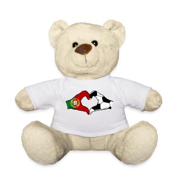 Portugal Fussball Flagge Haende Herzform - Teddy - Weiß - Vorne