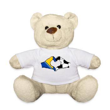 Bosnie Football Drapeau Mains Coeur Forme - Nounours - blanc - Devant