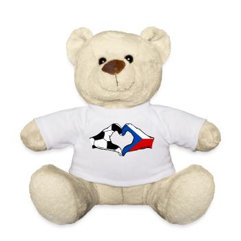 Tschechien Fussball Flagge Haende Herzform - Teddy - Weiß - Vorne
