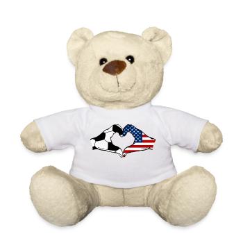 États-Unis Soccer Coeur Mains - Nounours - blanc - Devant