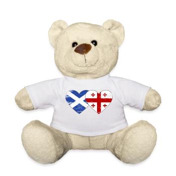Ecosse Géorgie drapeau coeur utilisé - Nounours - blanc - Devant