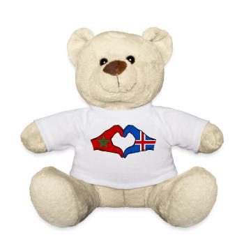 Maroc Islande Drapeau Mains Coeur Forme - Nounours - blanc - Devant