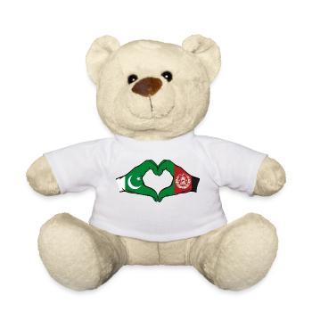 Pakistan Afghanistan Flag Hands Heart - Teddy Bear - white - Front
