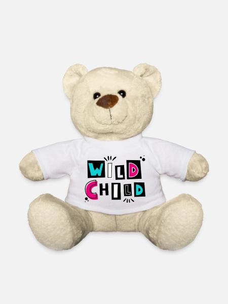 Wild Child - Designed for little whirlwinds - Teddy Bear - white
