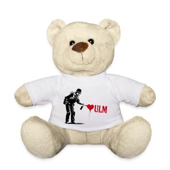 policier aime Ulm policier StreetArt - Nounours - blanc - Devant