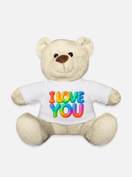 I love you - Teddy - Weiß
