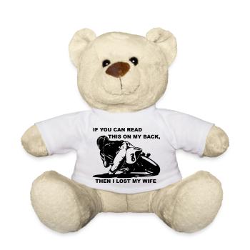 Moto Vélo Biker Rocker Enduro Sport - Nounours - blanc - Devant