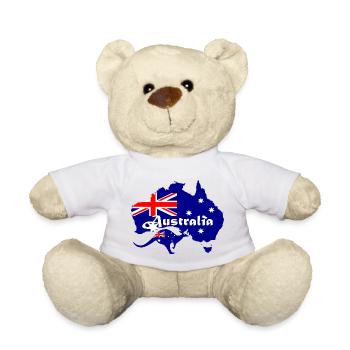 Australia Shirt Australia Summer Shirt T-Shirt - Teddy Bear - white - Front