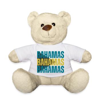 Bahamas Flag, I Love Bahamas - Teddy Bear - white - Front