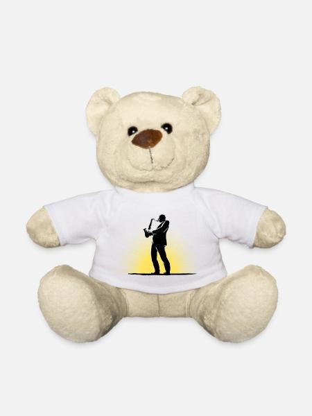 Saxofonist in Szene - Teddy - Weiß