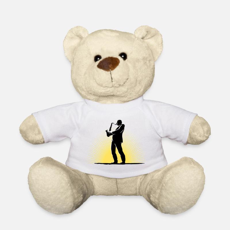 Saxophoniste en scène - Nounours - blanc