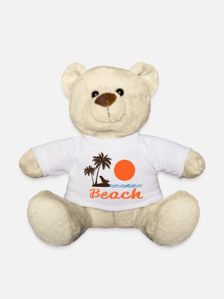 Beach Sunset mit Palmen – Tropisches Sommerdesign - Teddy - Weiß
