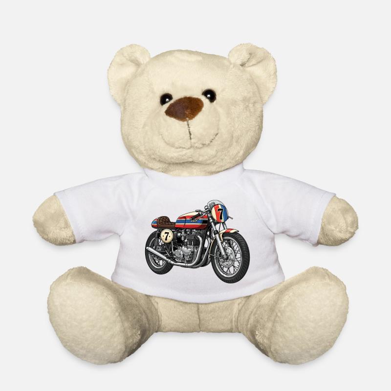 Old school motorcycle - Teddy - Weiß