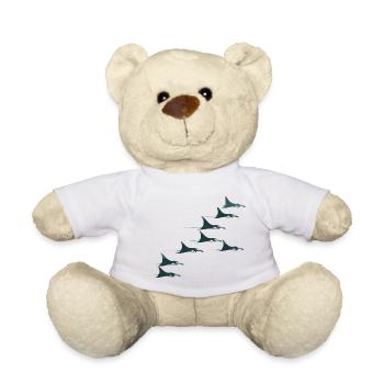 Manta Rochen Schwarm – Elegante Unterwasserwelt - Teddy - Weiß - Vorne