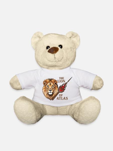 The Mystic Lion Of Aátlas Moroccan flag - Teddy Bear - white
