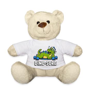 Dino Sore Gym Gewichte heben Fitness Workout - Teddy - Weiß - Vorne
