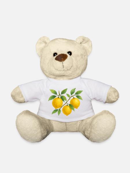 Zitronen Ast Wasserfarben Design - Teddy - Weiß