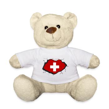 Drapeau suisse - Nounours - blanc - Devant
