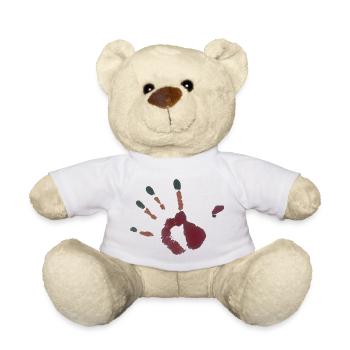 Handabdruck Illustration - Teddy - Weiß - Vorne