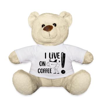I live on Coffee - Teddy Bear - white - Front