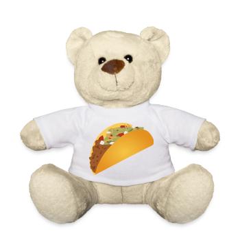 Vibrant Taco Pattern Print - Teddy Bear - white - Front