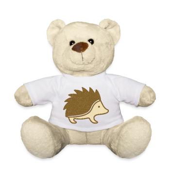 Stylisierter Igel mit Glitzer-Detail - Teddy - Weiß - Vorne