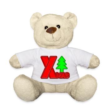 Merry Christmas Tree Lettering XMAS - Teddy Bear - white - Front