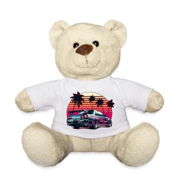 JDM car Japanese Retro Car Racing Drifting Legend - Teddy Bear - white - Front