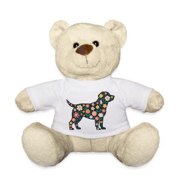 Flower Dog Silhouette - Teddy Bear - white - Front