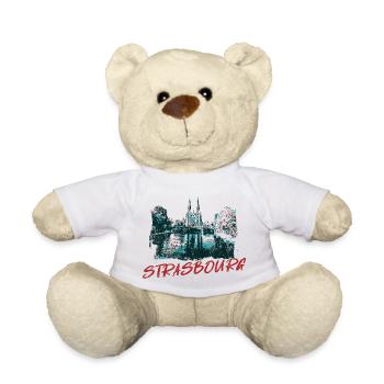 Landscape with Strasbourg Cathedral - Teddy Bear - white - Front