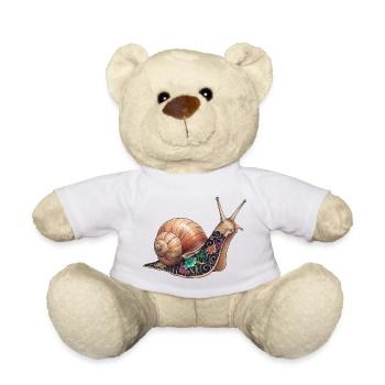 Yakuza Snail – The Slow Ink - Teddy Bear - white - Front