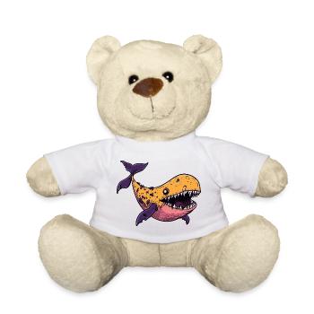Whale Halloween Comic Funny - Teddy Bear - white - Front