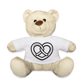 Herzbreze – Bayerische Brezel in Herzform - Teddy - Weiß - Vorne