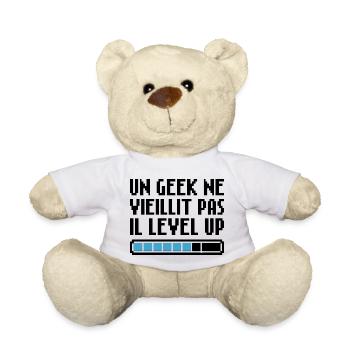 Un geek ne vieillit pas, il level up Gaming Retro - Nounours - blanc - Devant