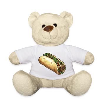 Pixel Taco Fiesta Pixel Art - Nounours - blanc - Devant