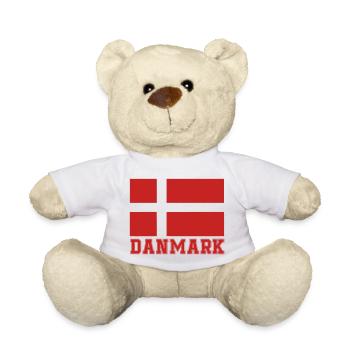 Drapeau géométrique du Danmark - Nounours - blanc - Devant