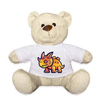 Dinosaur triceratops Halloween Funny - Teddy Bear - white - Front