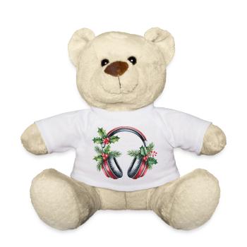 Weihnachtskopfhörer mit Tannengrün - Teddy - Weiß - Vorne
