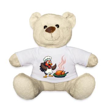 Thanksgiving Turkey Cook - Teddy Bear - white - Front